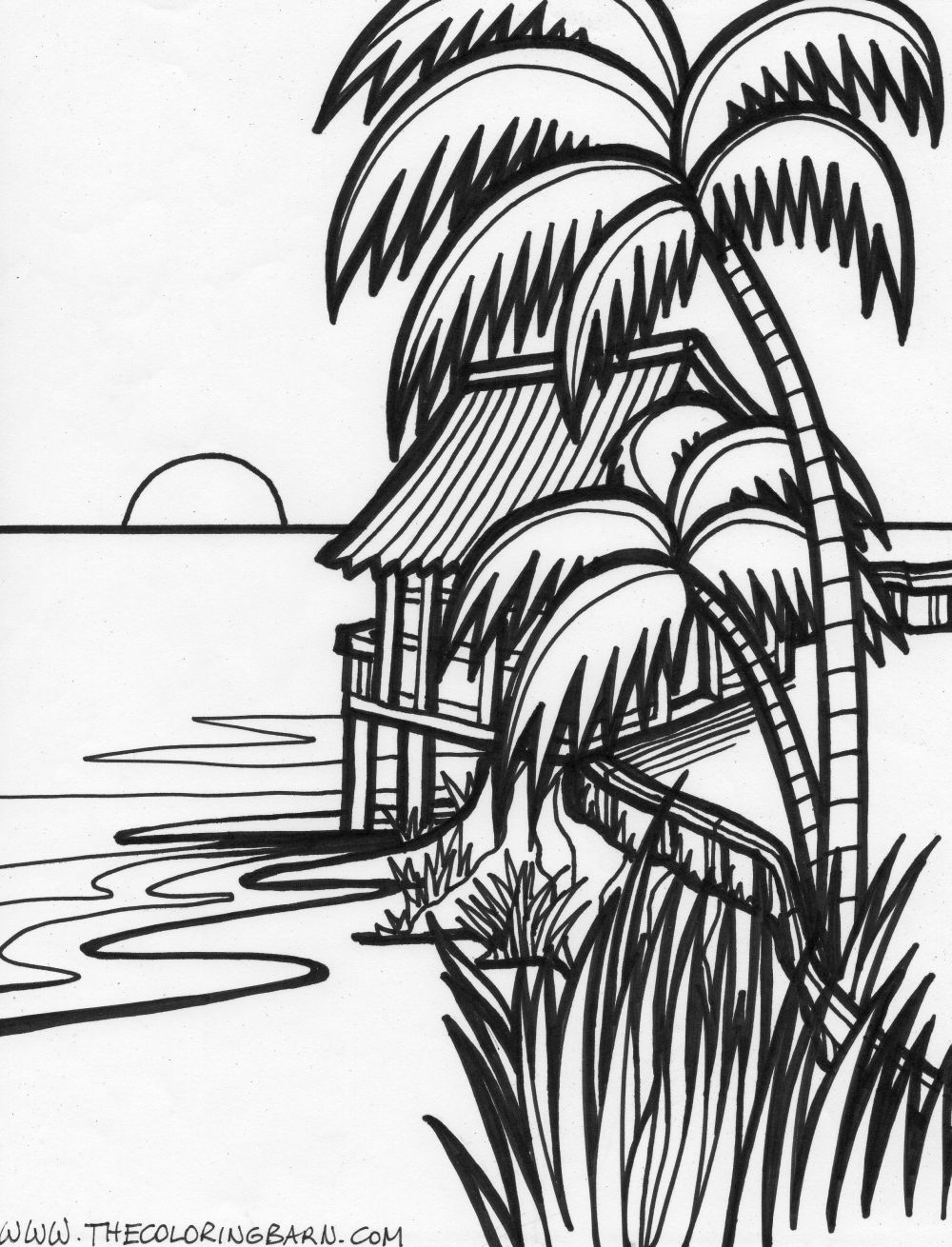 Beach Coloring Pages Printable Sunshine 19