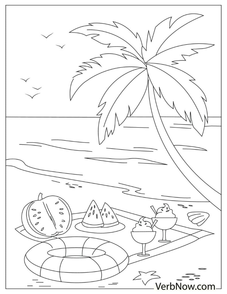 Beach Coloring Pages Printable Sunshine 20