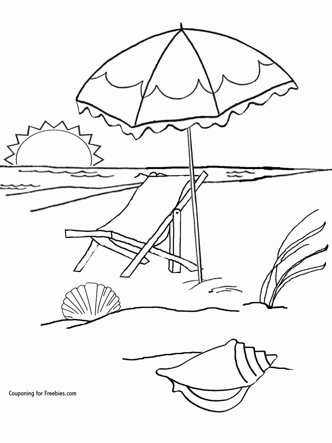 Beach Coloring Pages Printable Sunshine 24