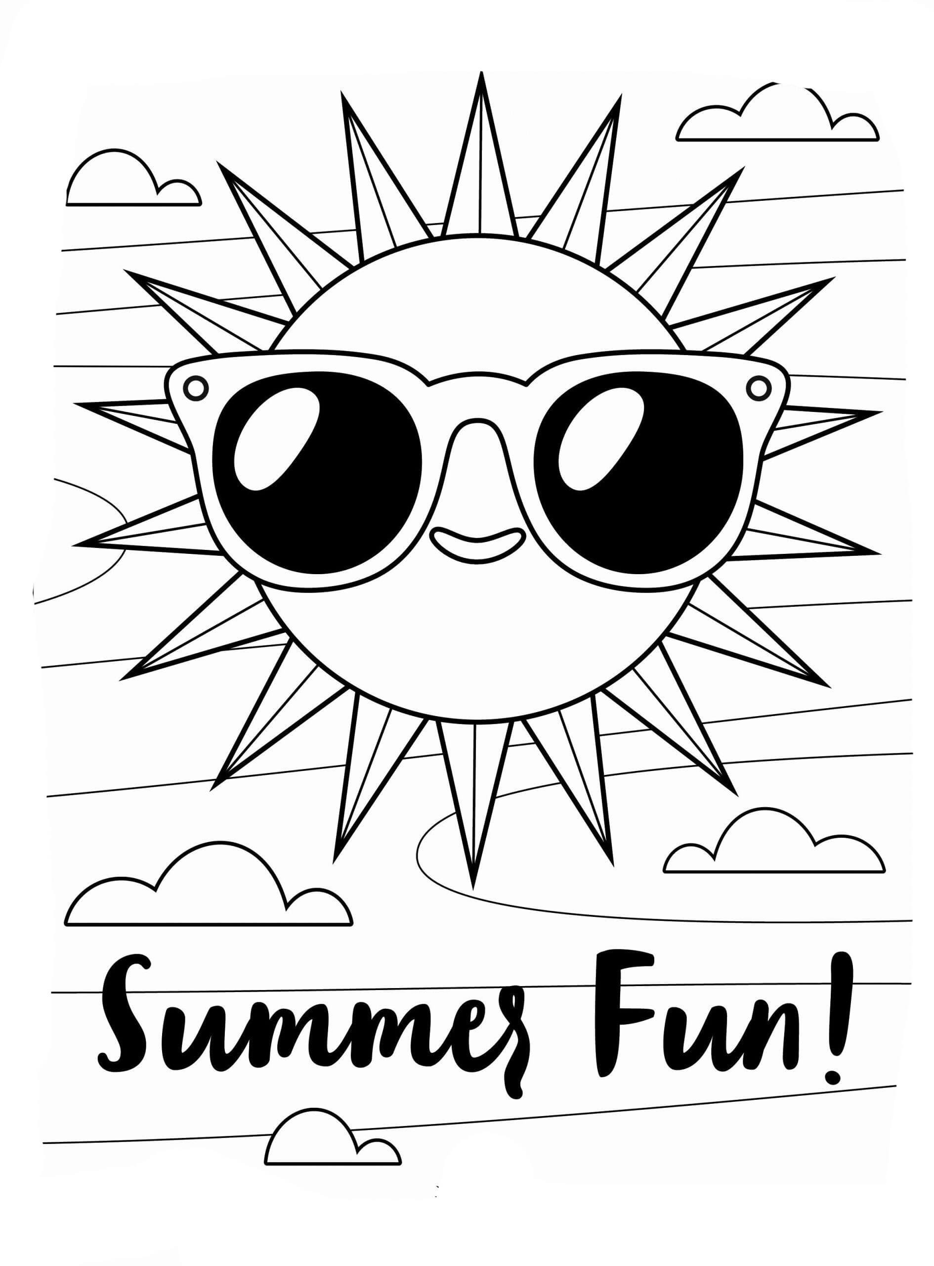 Beach Coloring Pages Printable Sunshine 25