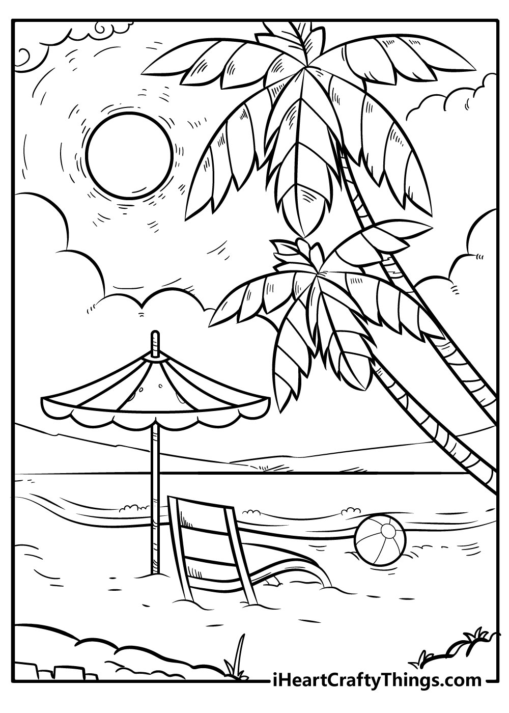 Beach Coloring Pages Printable Sunshine 26