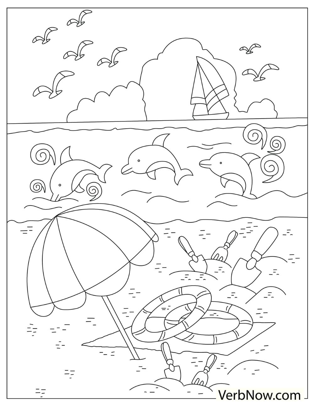 Beach Coloring Pages Printable Sunshine 28