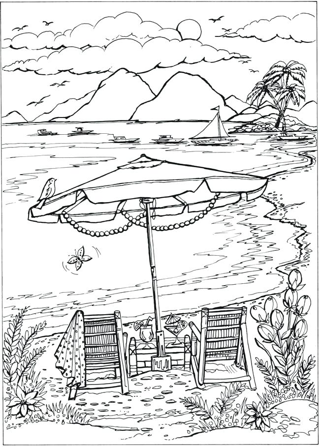 Beach Coloring Pages Printable Sunshine 33