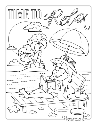 Beach Coloring Pages Printable Sunshine 35