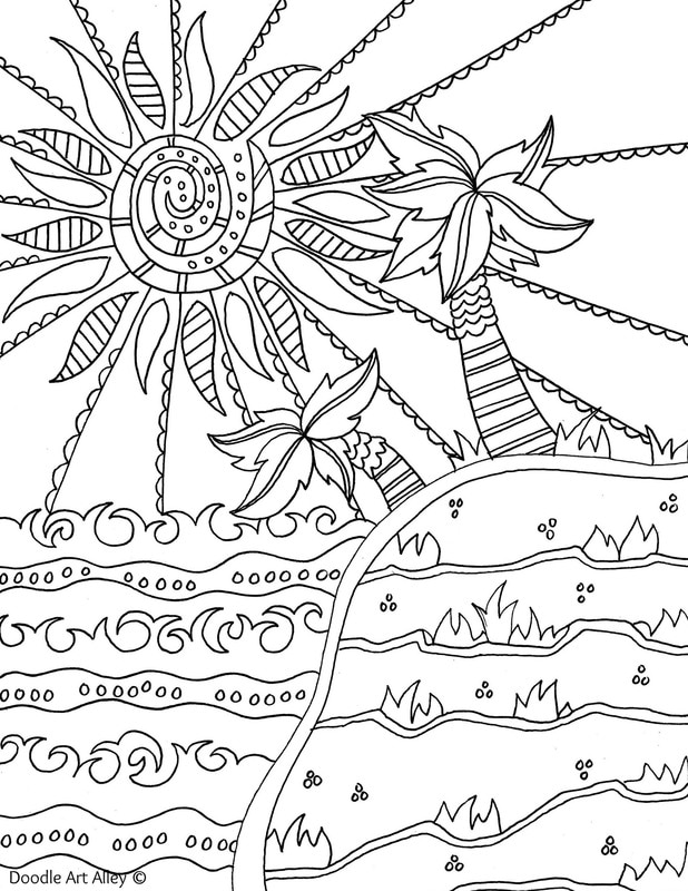 Beach Coloring Pages Printable Sunshine 7