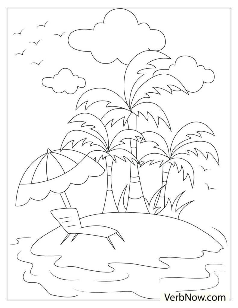 Beach Coloring Pages Printable Sunshine 8