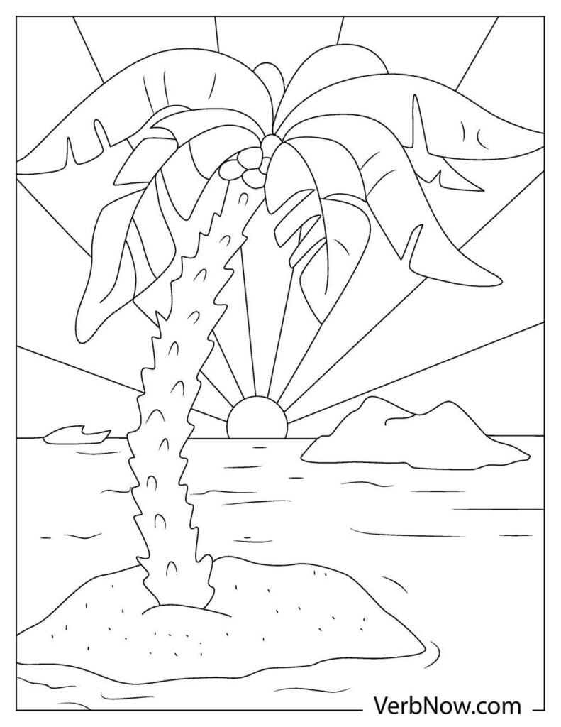 Breathtaking Sunset Coloring Pages Printable 10