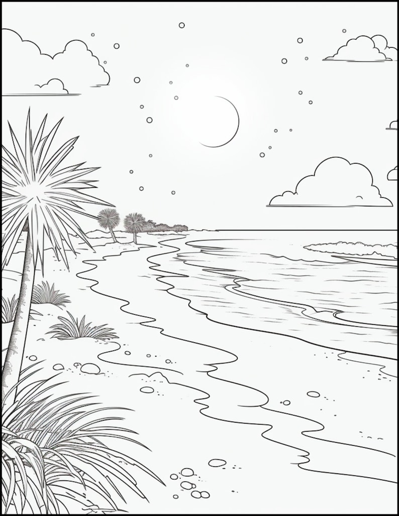 Breathtaking Sunset Coloring Pages Printable 11