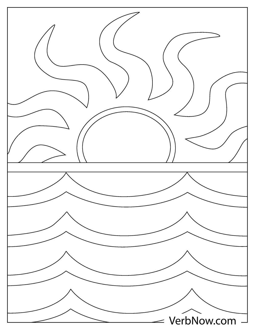 Breathtaking Sunset Coloring Pages Printable 12