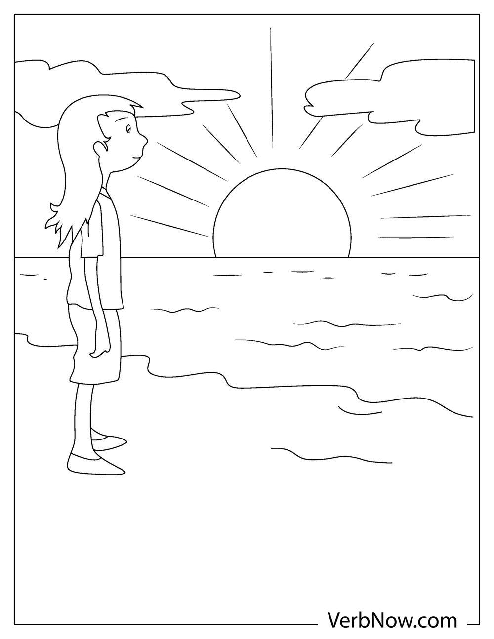 Breathtaking Sunset Coloring Pages Printable 14