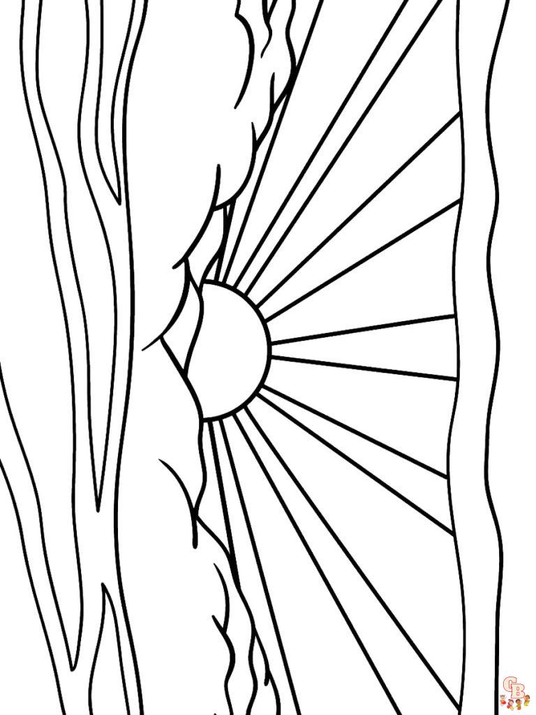 Breathtaking Sunset Coloring Pages Printable 3