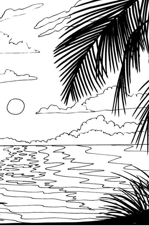 Breathtaking Sunset Coloring Pages Printable 31