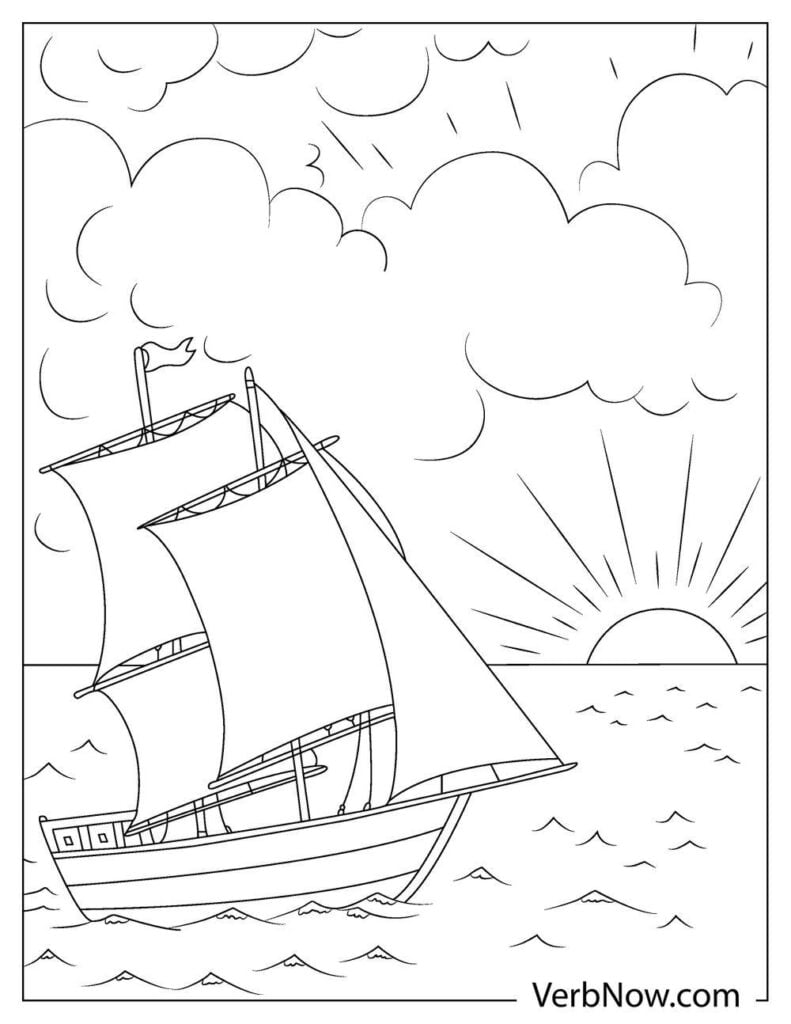 Breathtaking Sunset Coloring Pages Printable 32