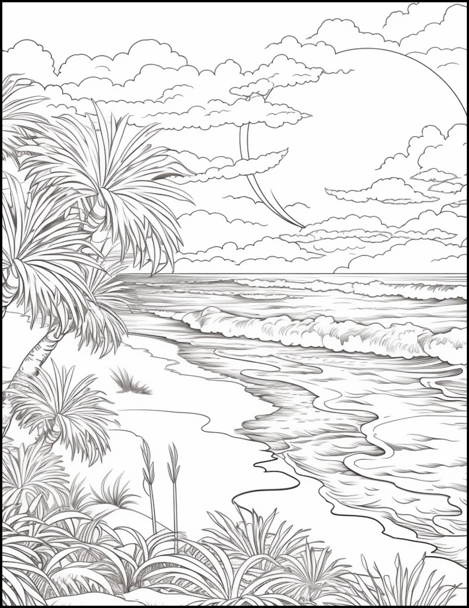 Breathtaking Sunset Coloring Pages Printable 33