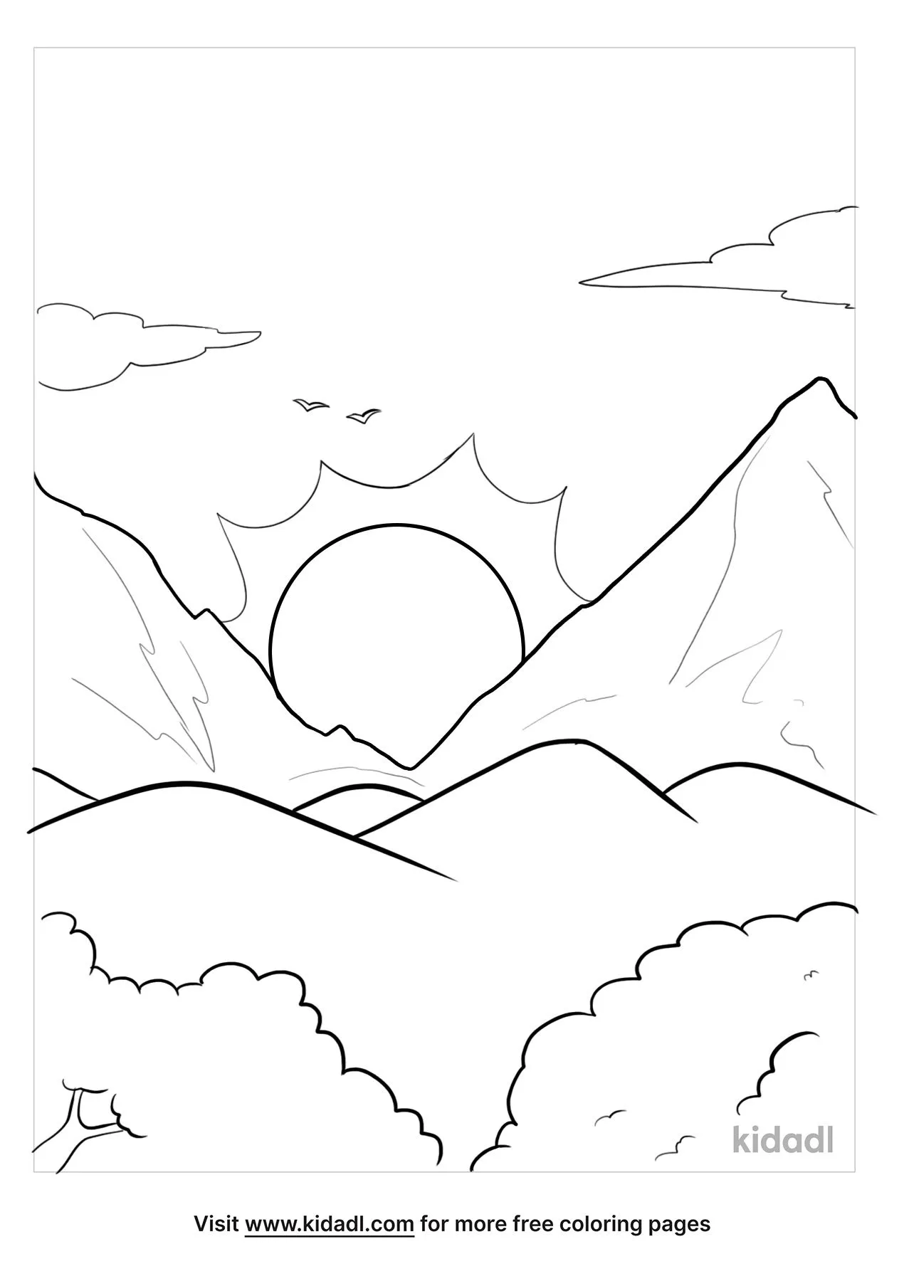 Breathtaking Sunset Coloring Pages Printable 34