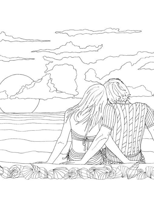 Breathtaking Sunset Coloring Pages Printable 6