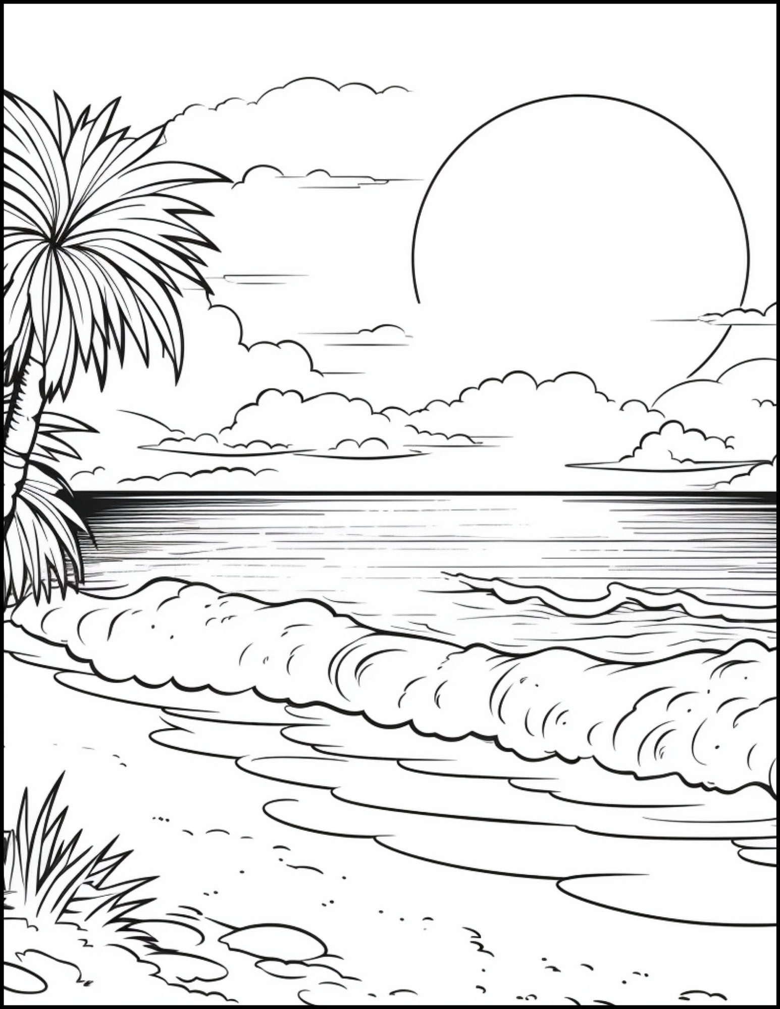 Breathtaking Sunset Coloring Pages Printable 8