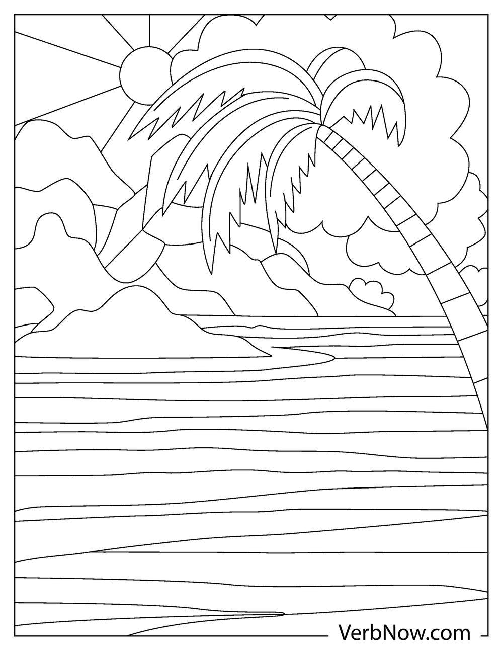 Breathtaking Sunset Coloring Pages Printable 9