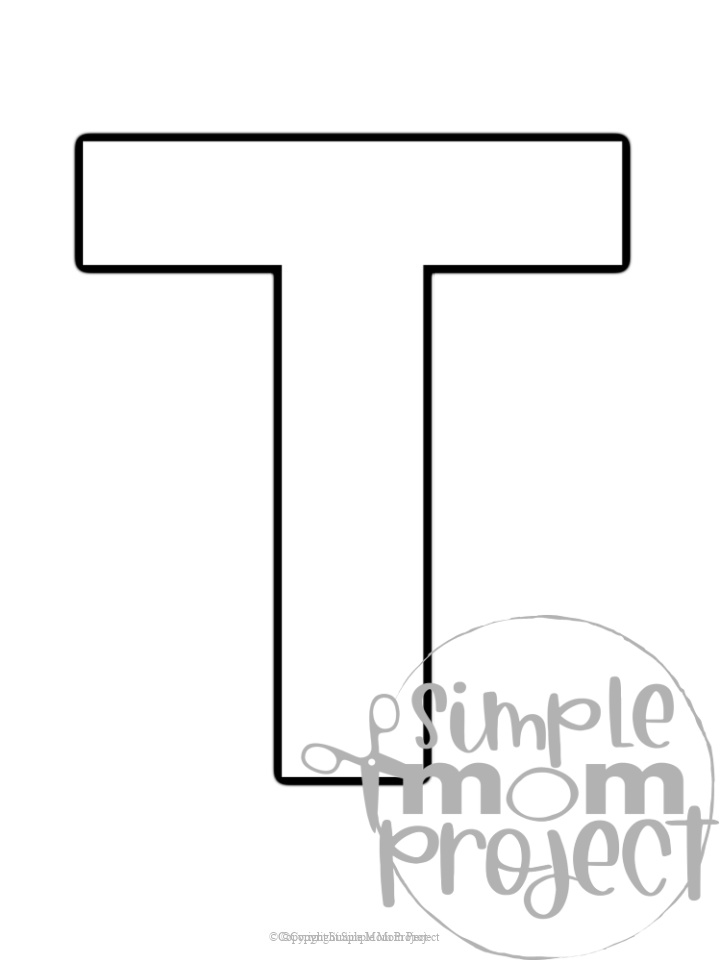 Creative Bubble Letter T Printable 12