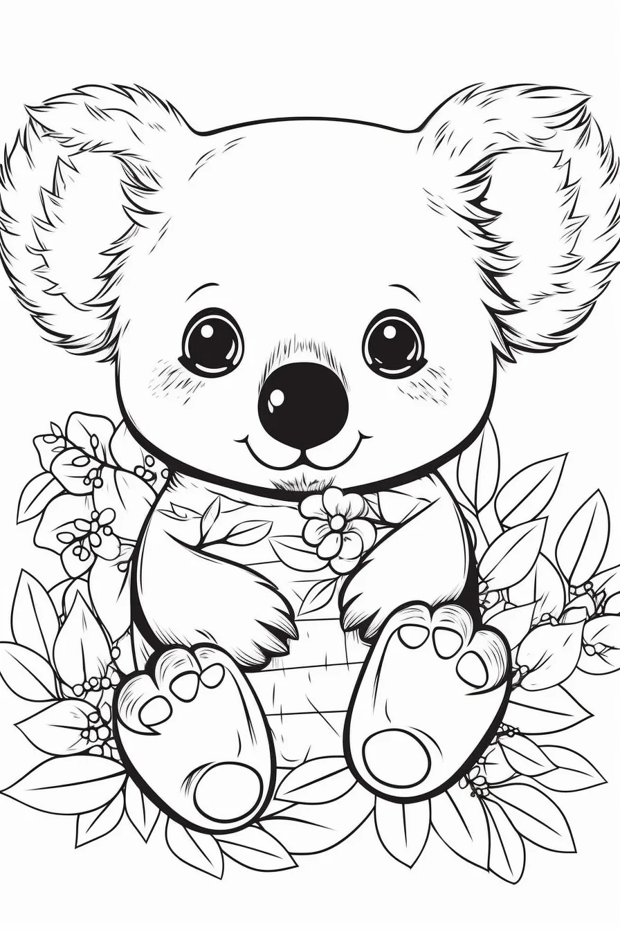 Cuddly Koalas Coloring Pages Printable 1