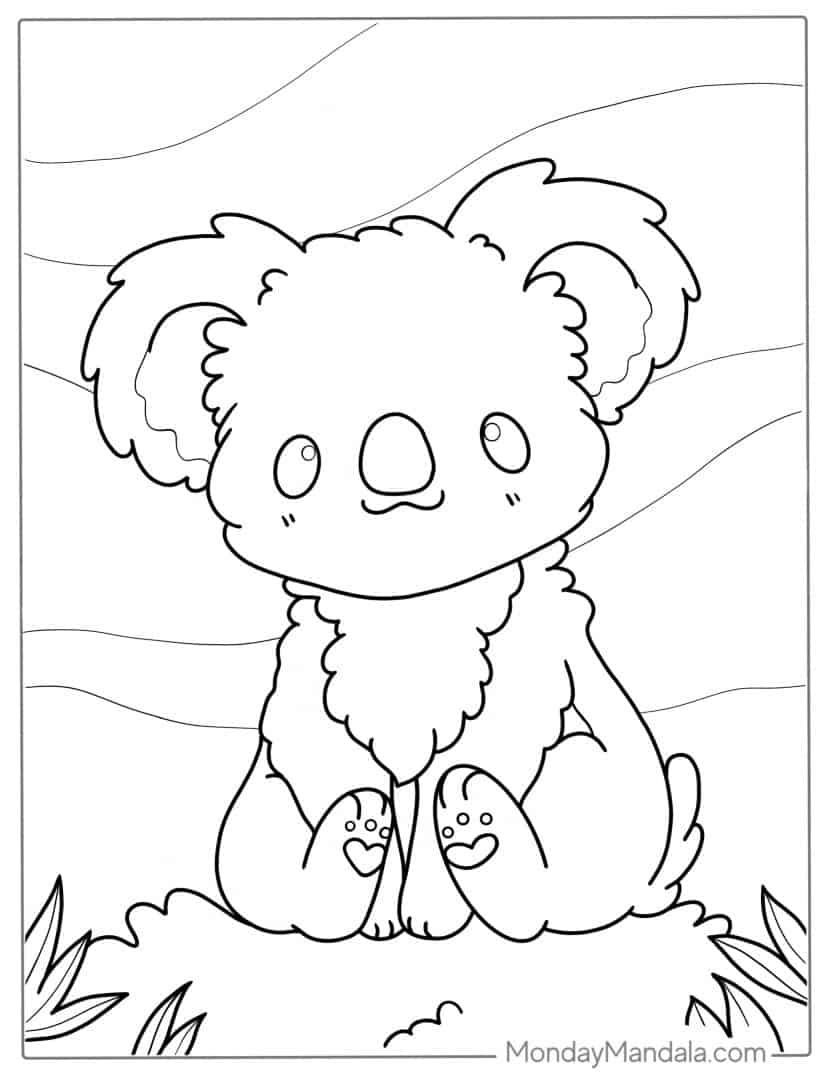 Cuddly Koalas Coloring Pages Printable 2