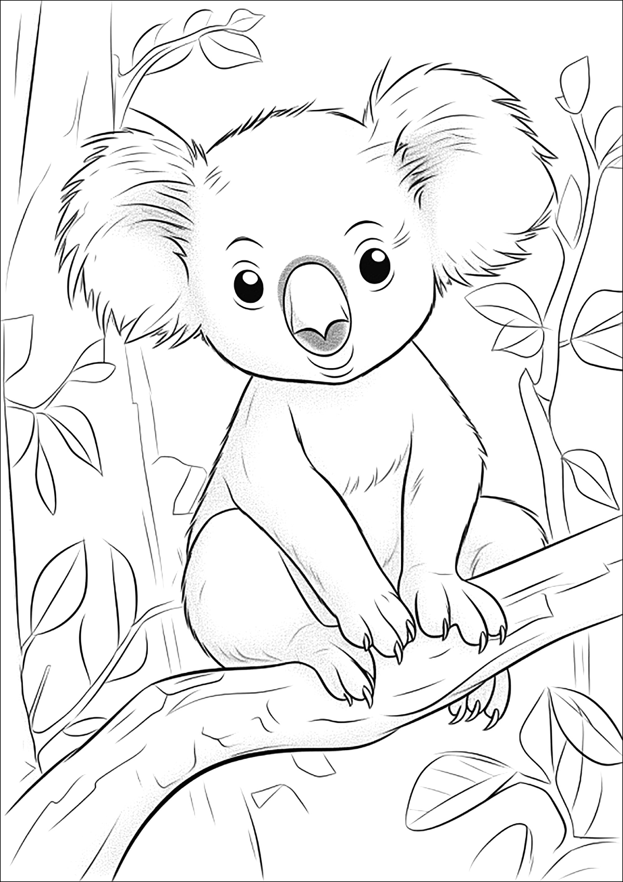 Cuddly Koalas Coloring Pages Printable 25