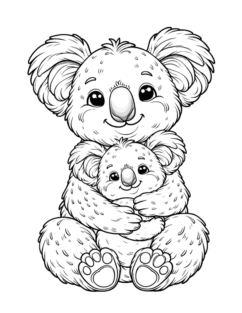 Cuddly Koalas Coloring Pages Printable 33