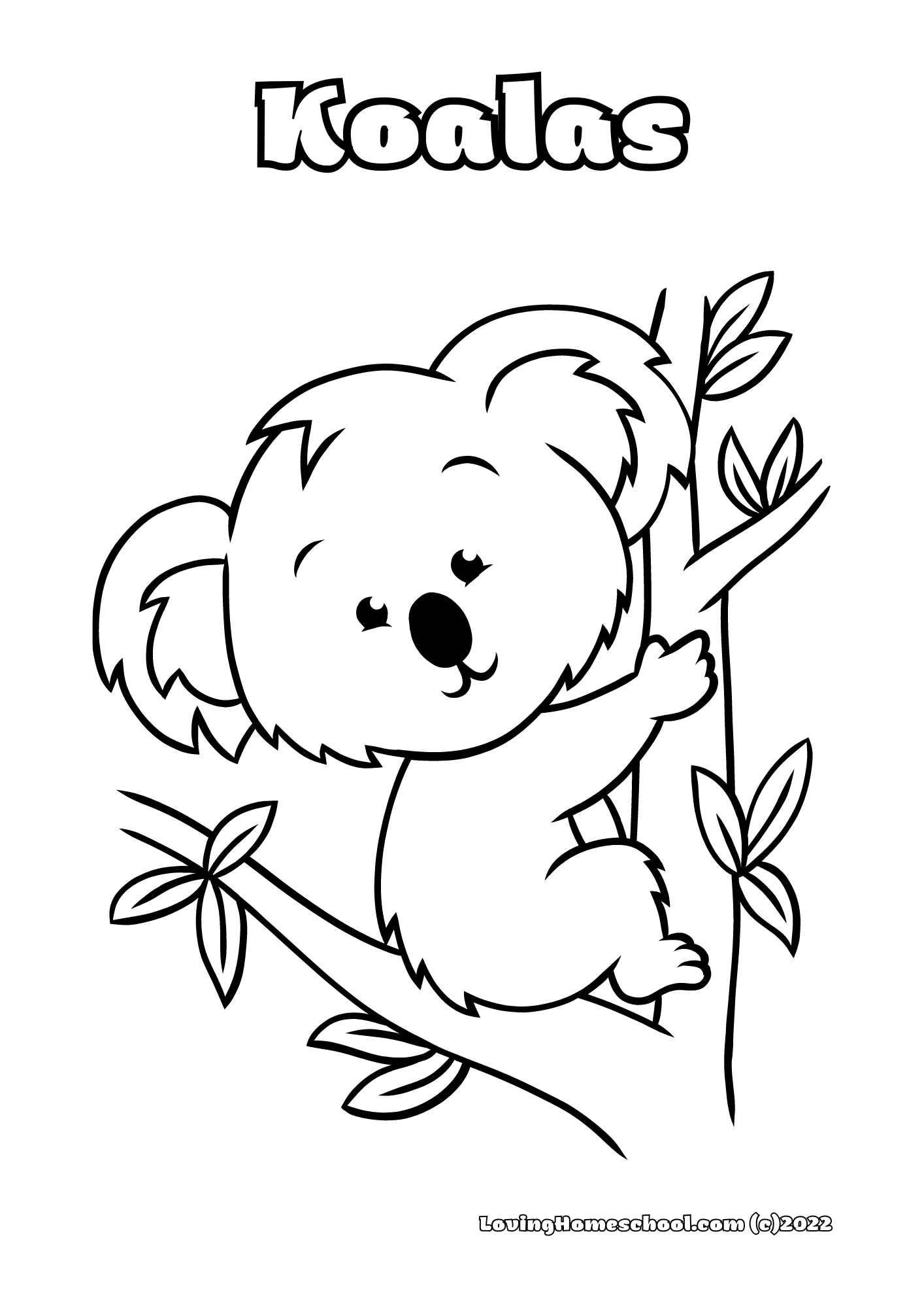 Cuddly Koalas Coloring Pages Printable 5