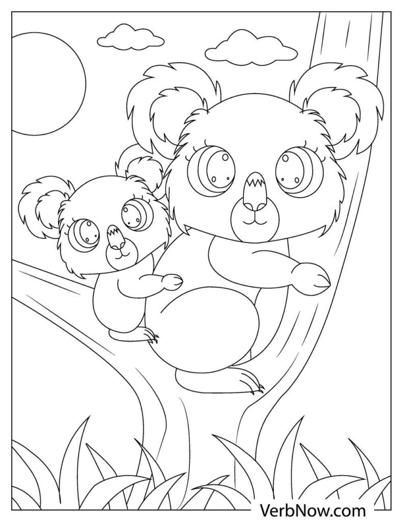 Cuddly Koalas Coloring Pages Printable 6