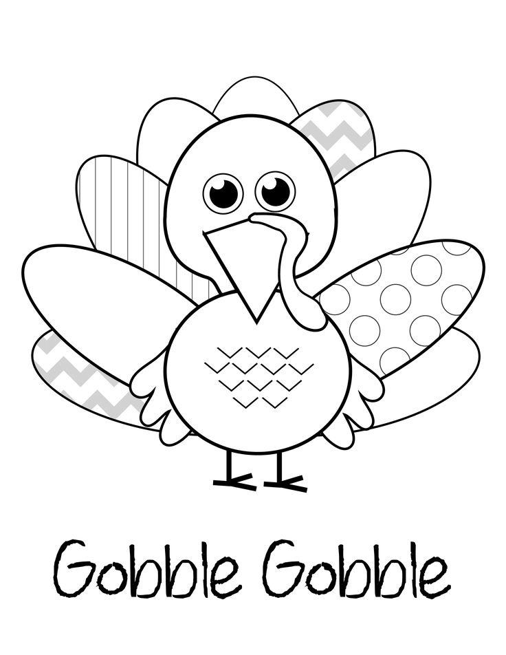 Gobble Gobble Turkey Coloring Pages Printable 1