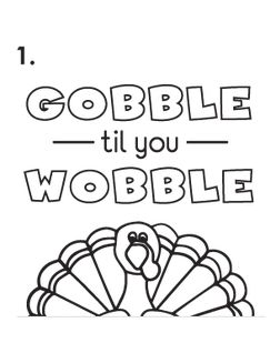 Gobble Gobble Turkey Coloring Pages Printable 28