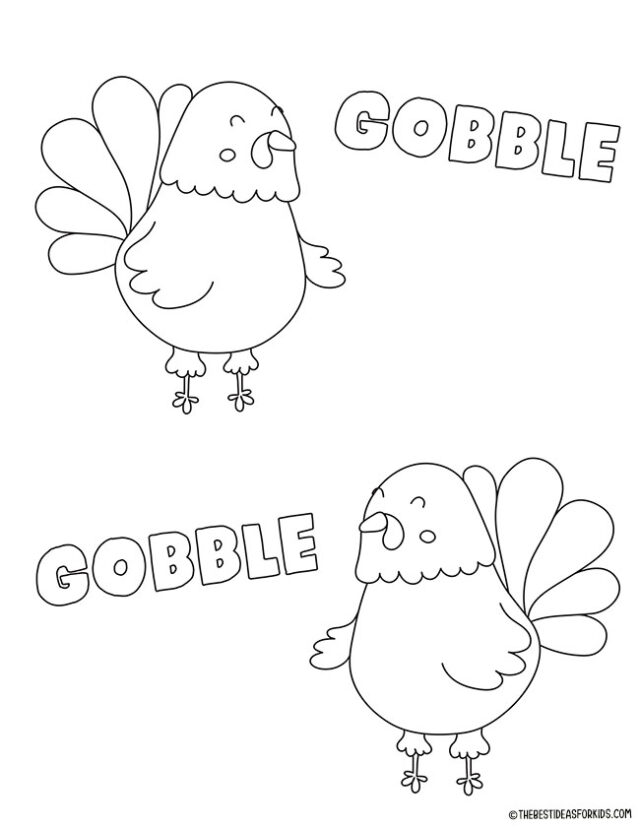 Gobble Gobble Turkey Coloring Pages Printable 30