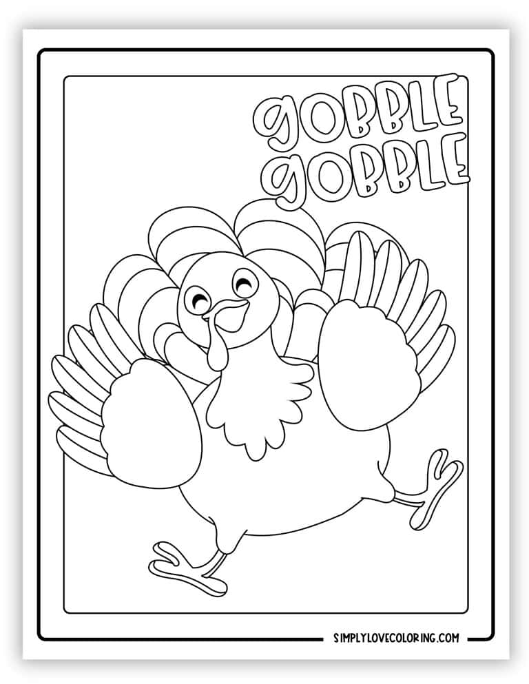 Gobble Gobble Turkey Coloring Pages Printable 31