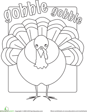 Gobble Gobble Turkey Coloring Pages Printable 34