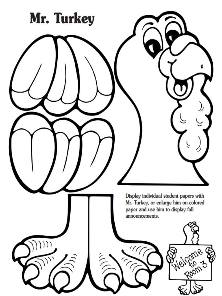 Gobble Gobble Turkey Coloring Pages Printable 6