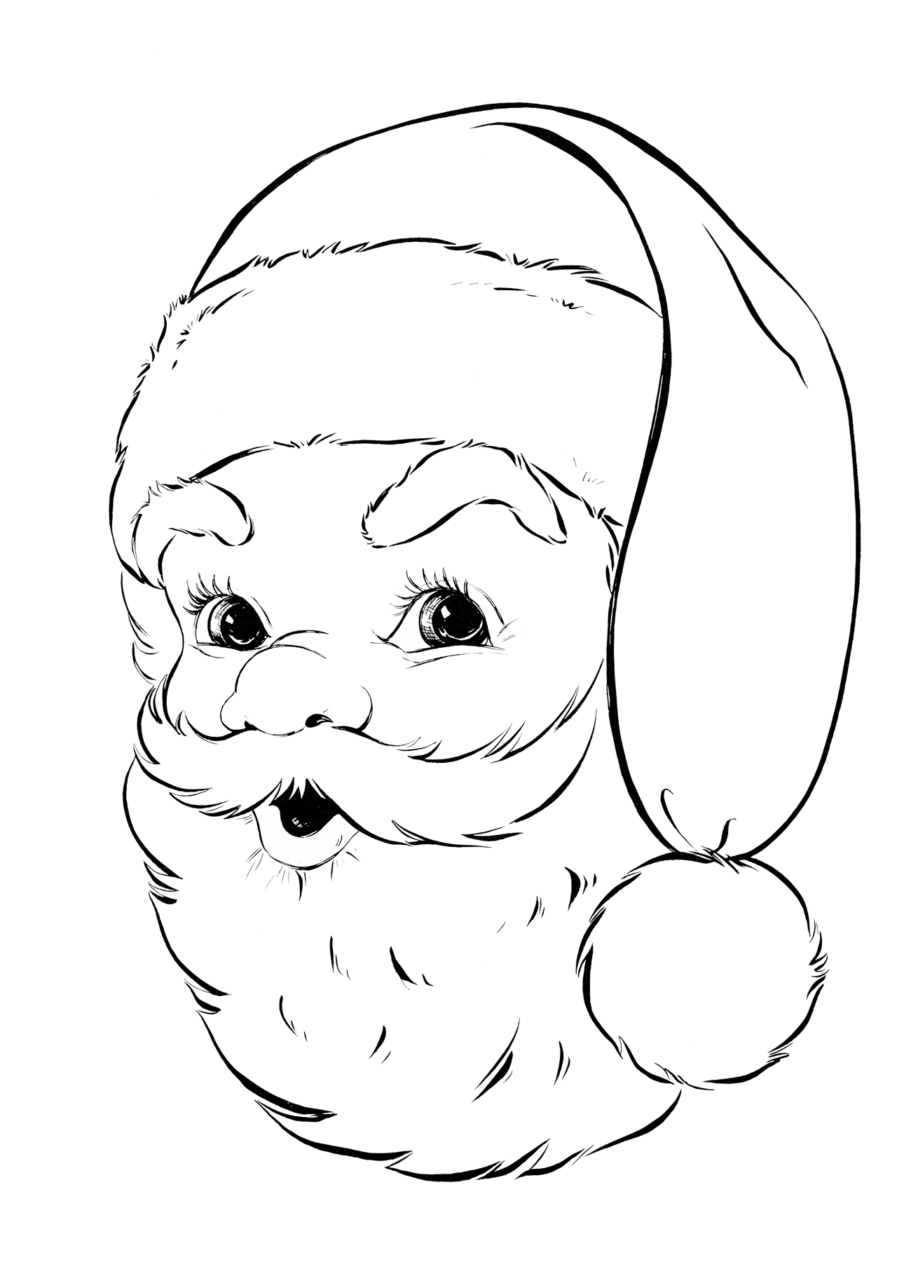 Jolly Santa Claus Coloring Pages Printable 12