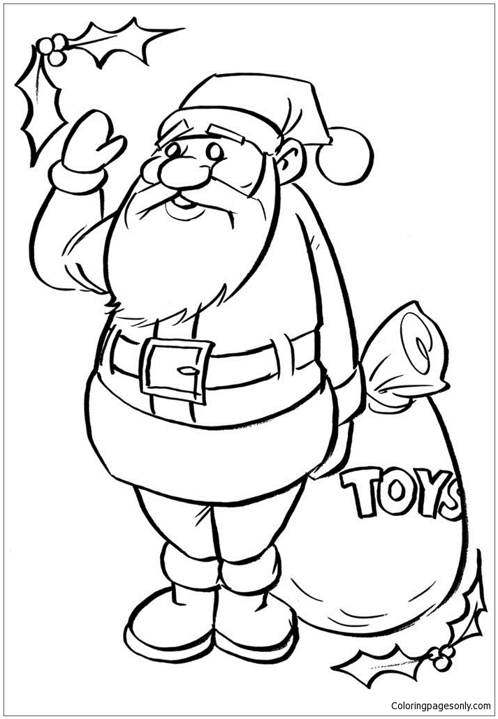 Jolly Santa Claus Coloring Pages Printable 14