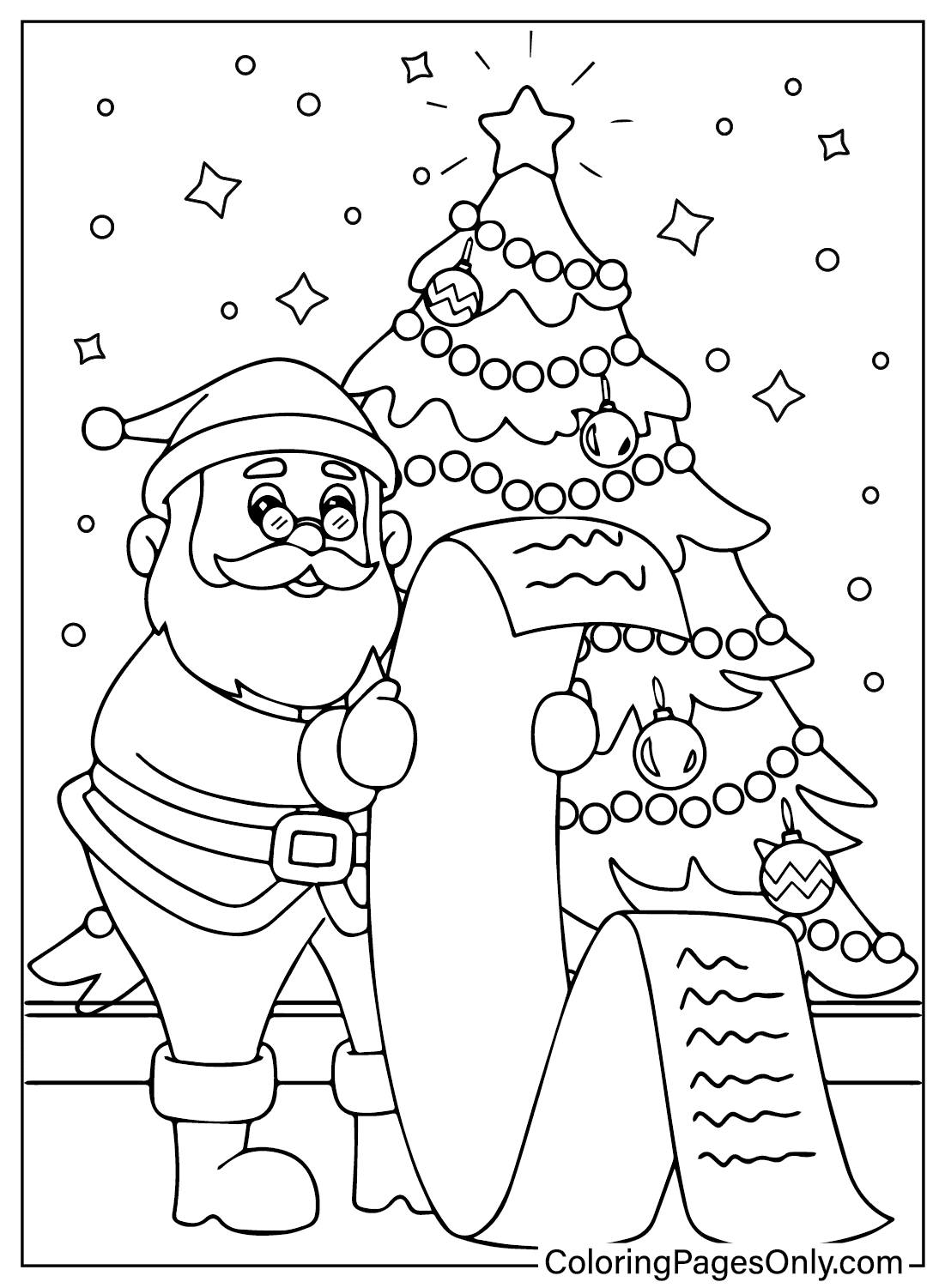 Jolly Santa Claus Coloring Pages Printable 19