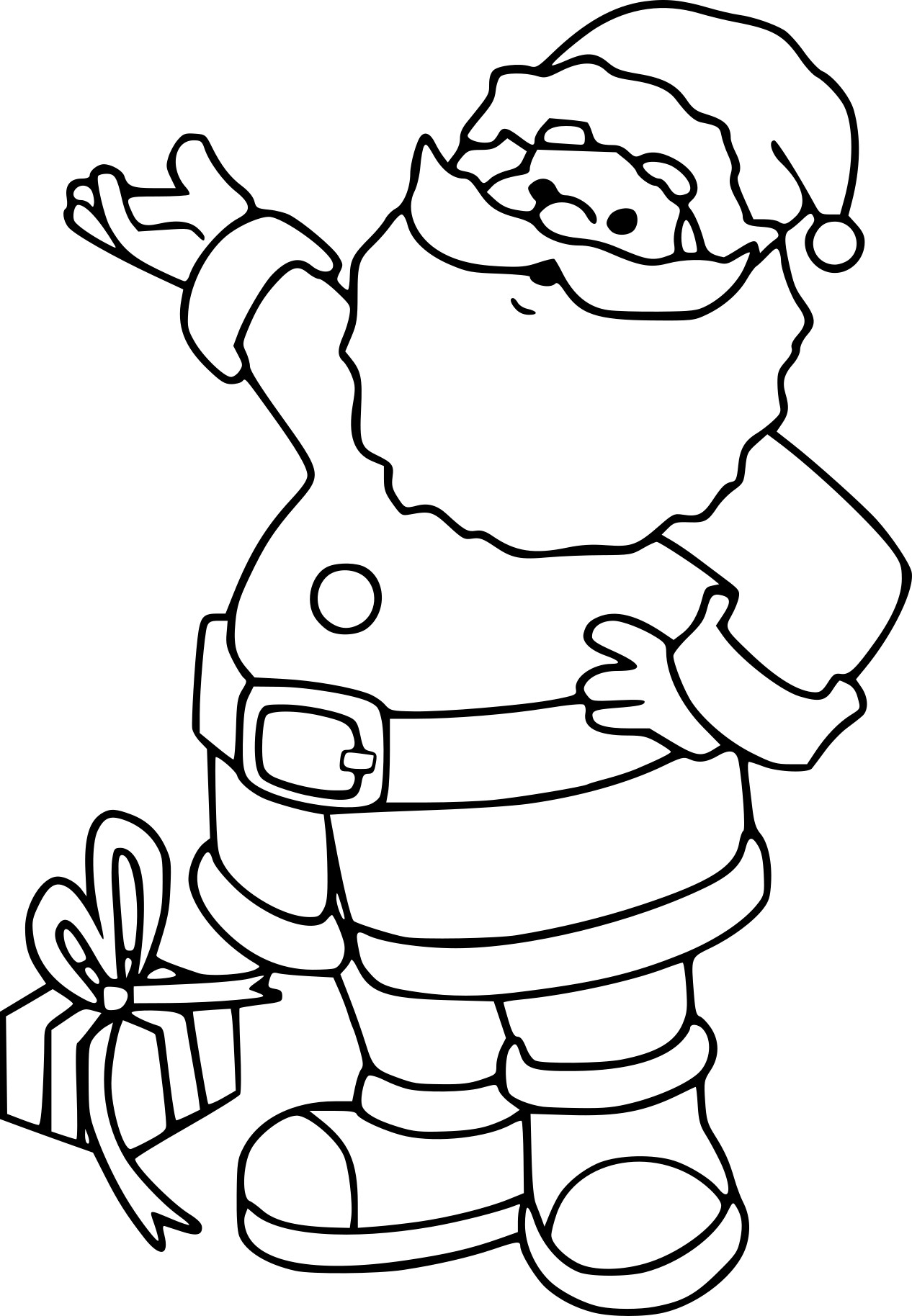 Jolly Santa Claus Coloring Pages Printable 2