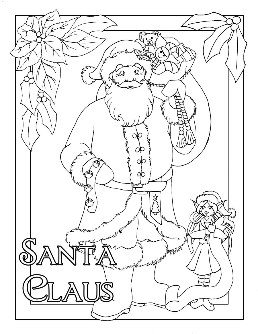 Jolly Santa Claus Coloring Pages Printable 20