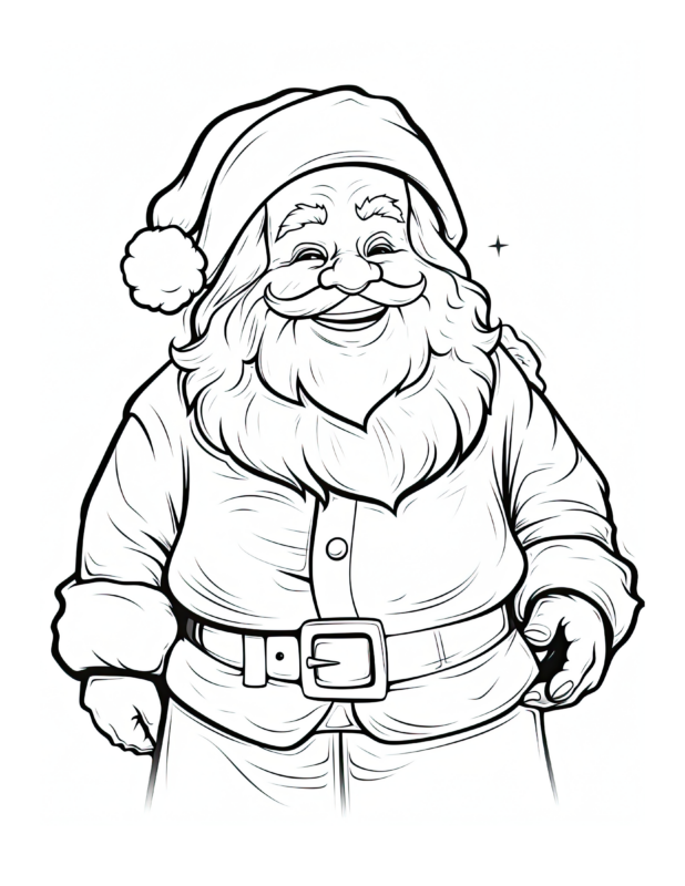 Jolly Santa Claus Coloring Pages Printable 23