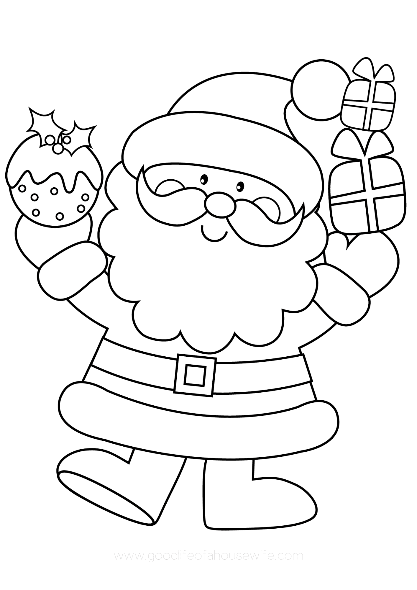 Jolly Santa Claus Coloring Pages Printable 25