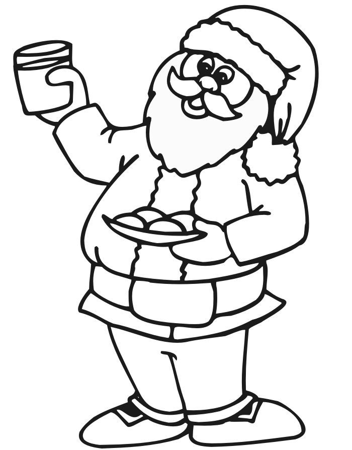 Jolly Santa Claus Coloring Pages Printable 26