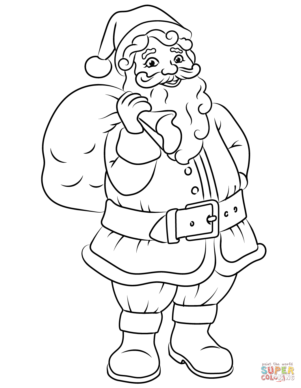 Jolly Santa Claus Coloring Pages Printable 30