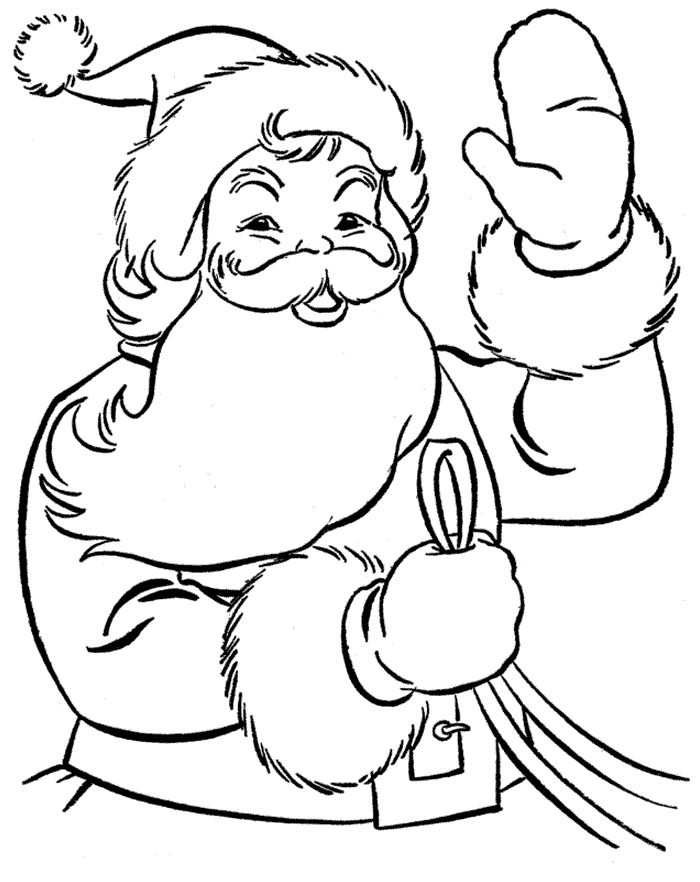 Jolly Santa Claus Coloring Pages Printable 4