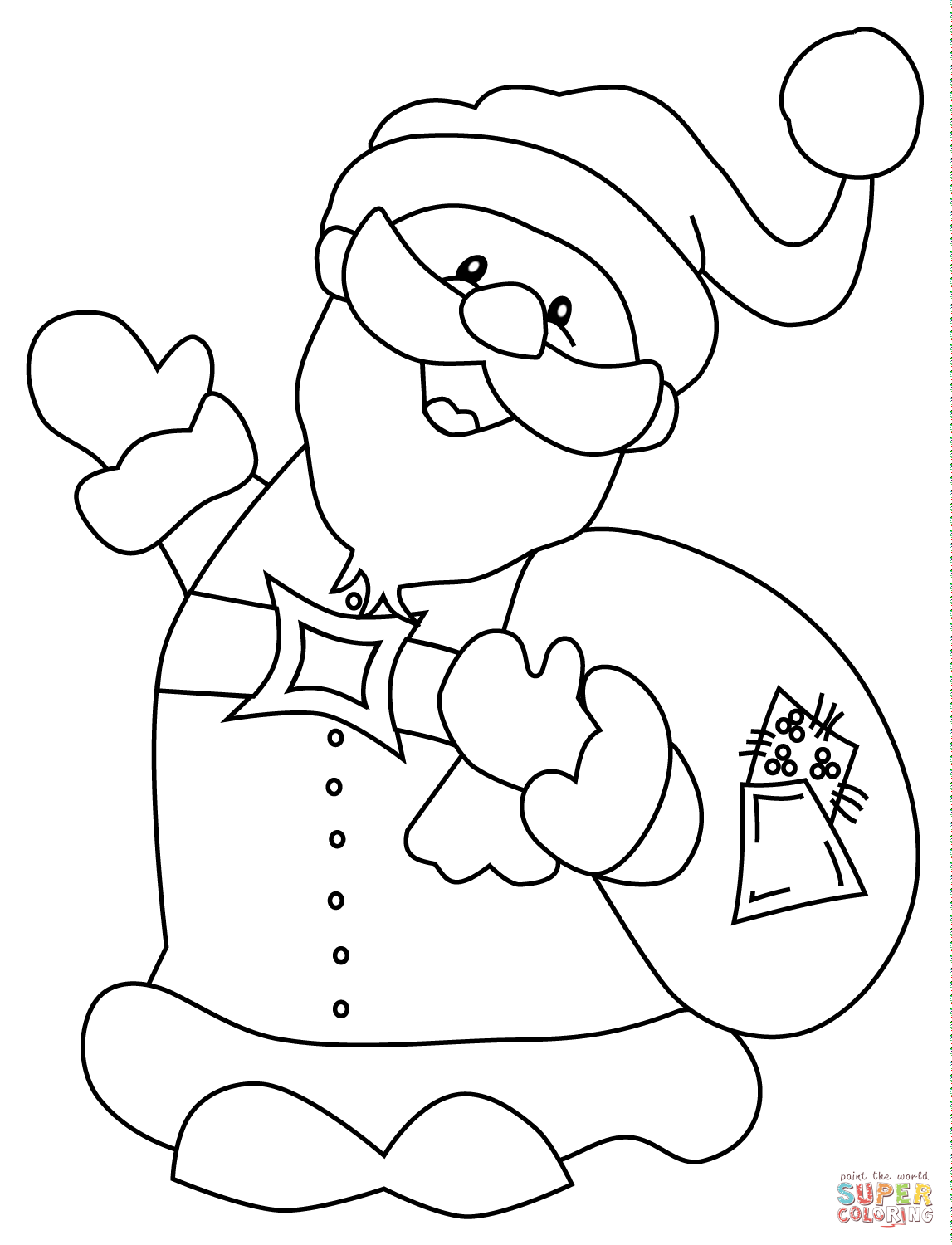 Jolly Santa Claus Coloring Pages Printable 9