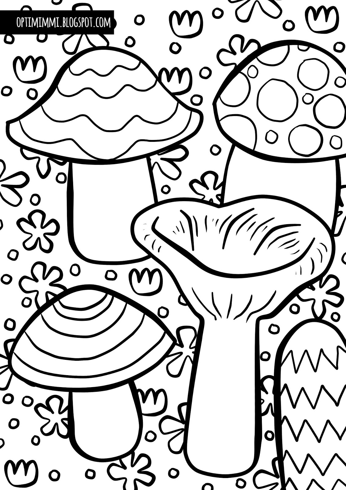 Mushroom Coloring Pages Printable Fantasy 10