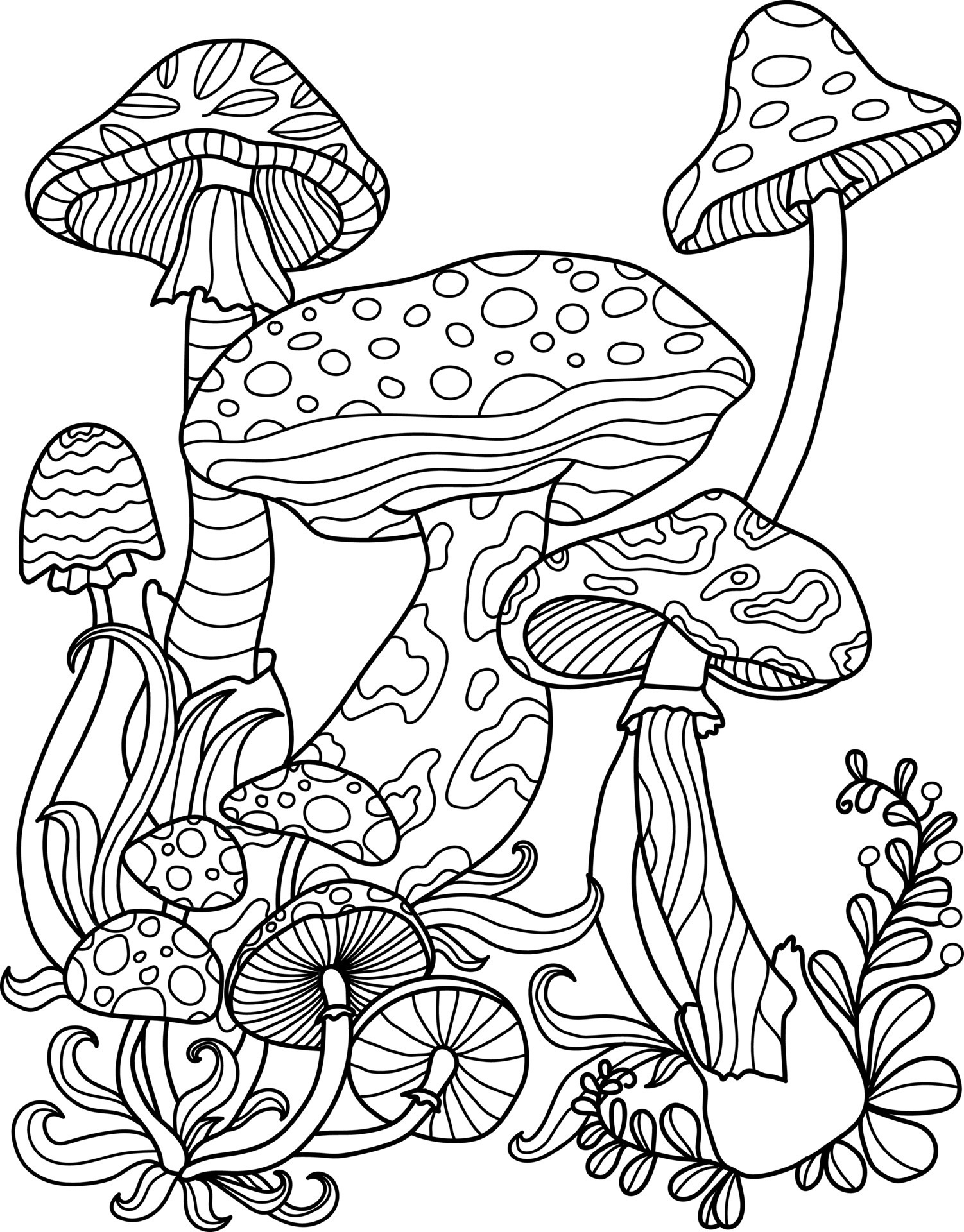 Mushroom Coloring Pages Printable Fantasy 27