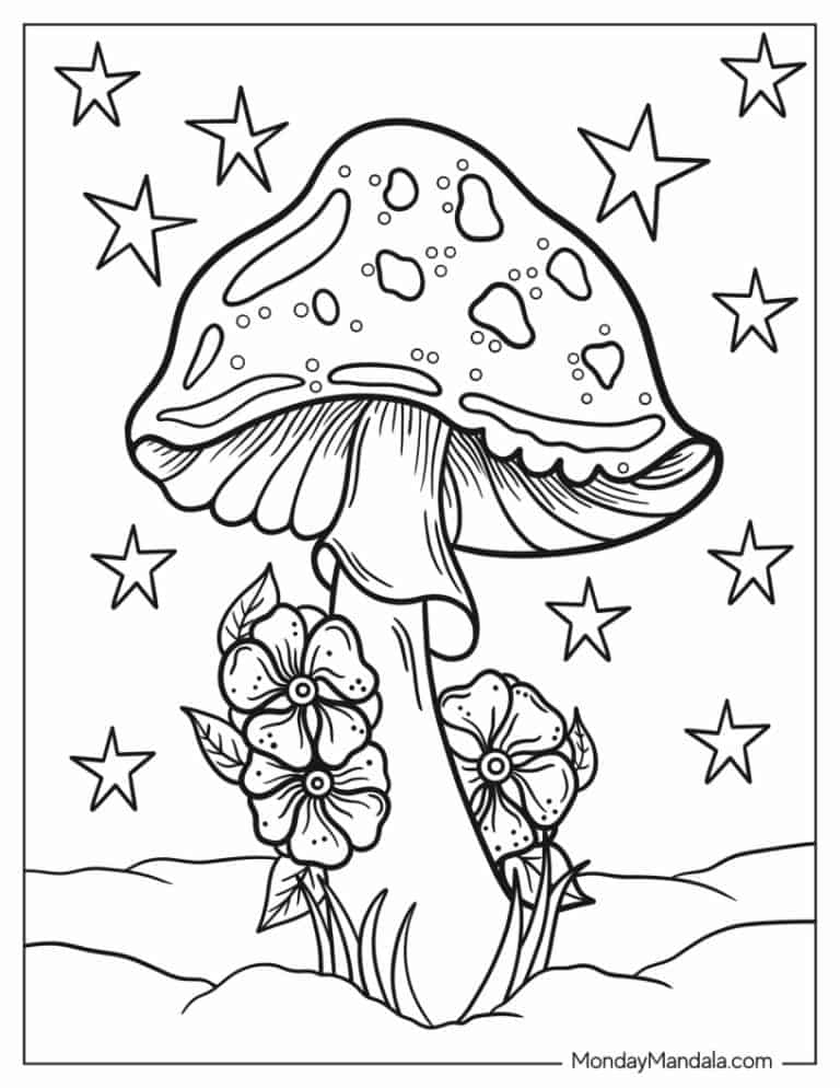 Mushroom Coloring Pages Printable Fantasy 29