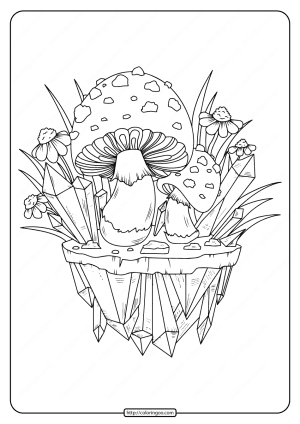 Mushroom Coloring Pages Printable Fantasy 32